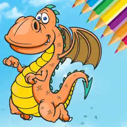 龙 恐龙 染色 书 - 迪诺 孩子们 所有 在 1